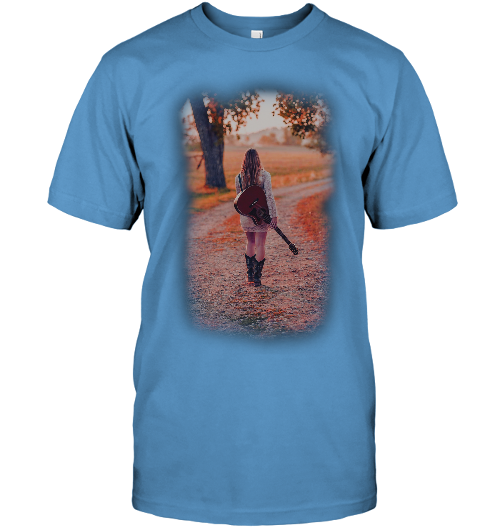 Walking with my Guitar  - Hanes Adult Tagless® T-Shirt