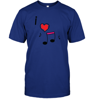 I Love Music Hearts and Fun - Hanes Adult Tagless® T-Shirt