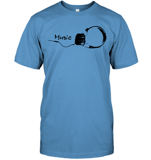 Black Headphones - Hanes Adult Tagless® T-Shirt