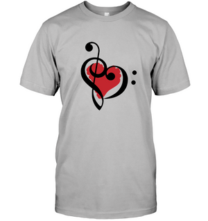 Treble Bass Red Heart - Hanes Adult Tagless® T-Shirt