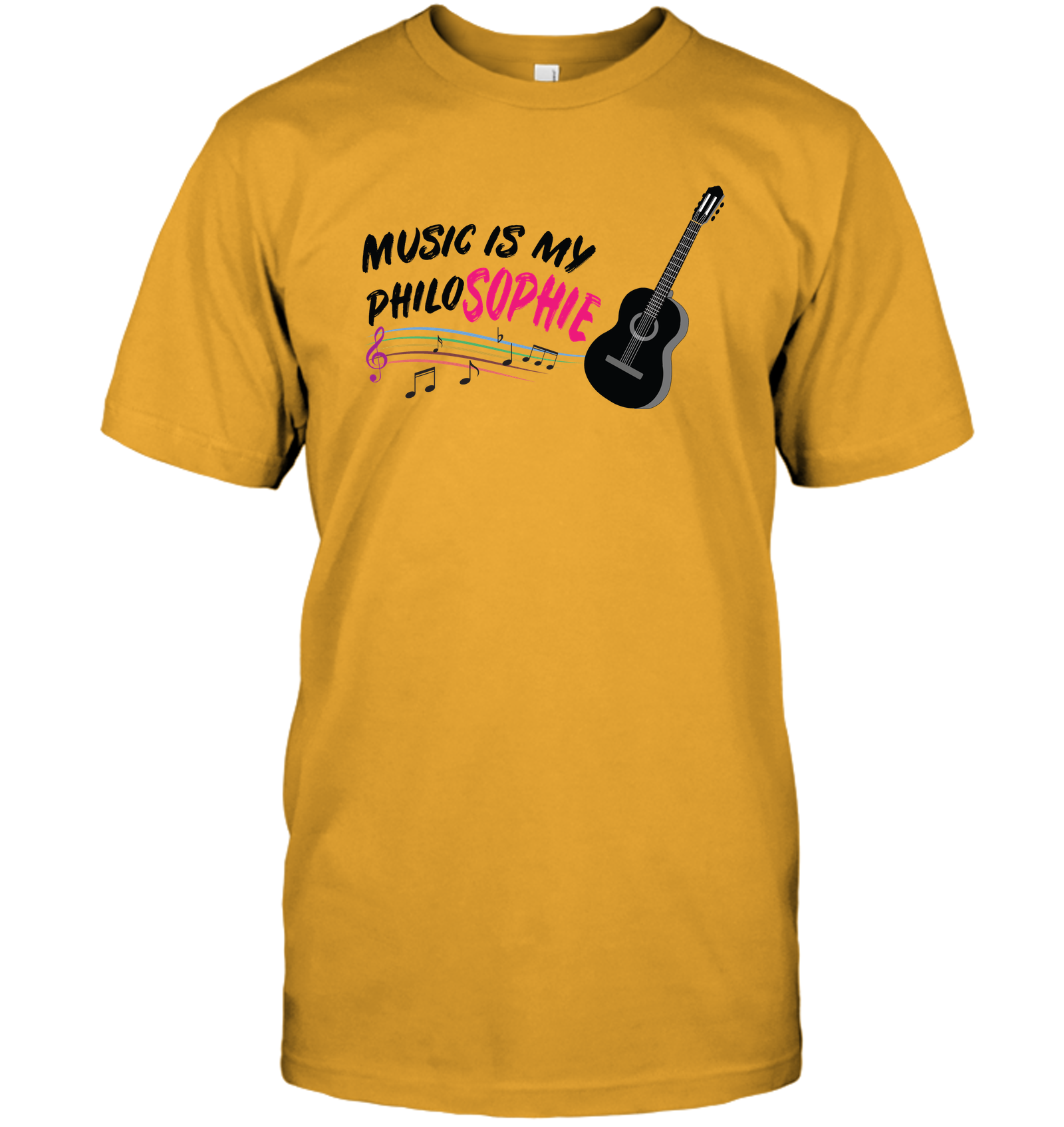 Music is my Philo-Sophie Colorful + Guitar - Hanes Adult Tagless® T-Shirt