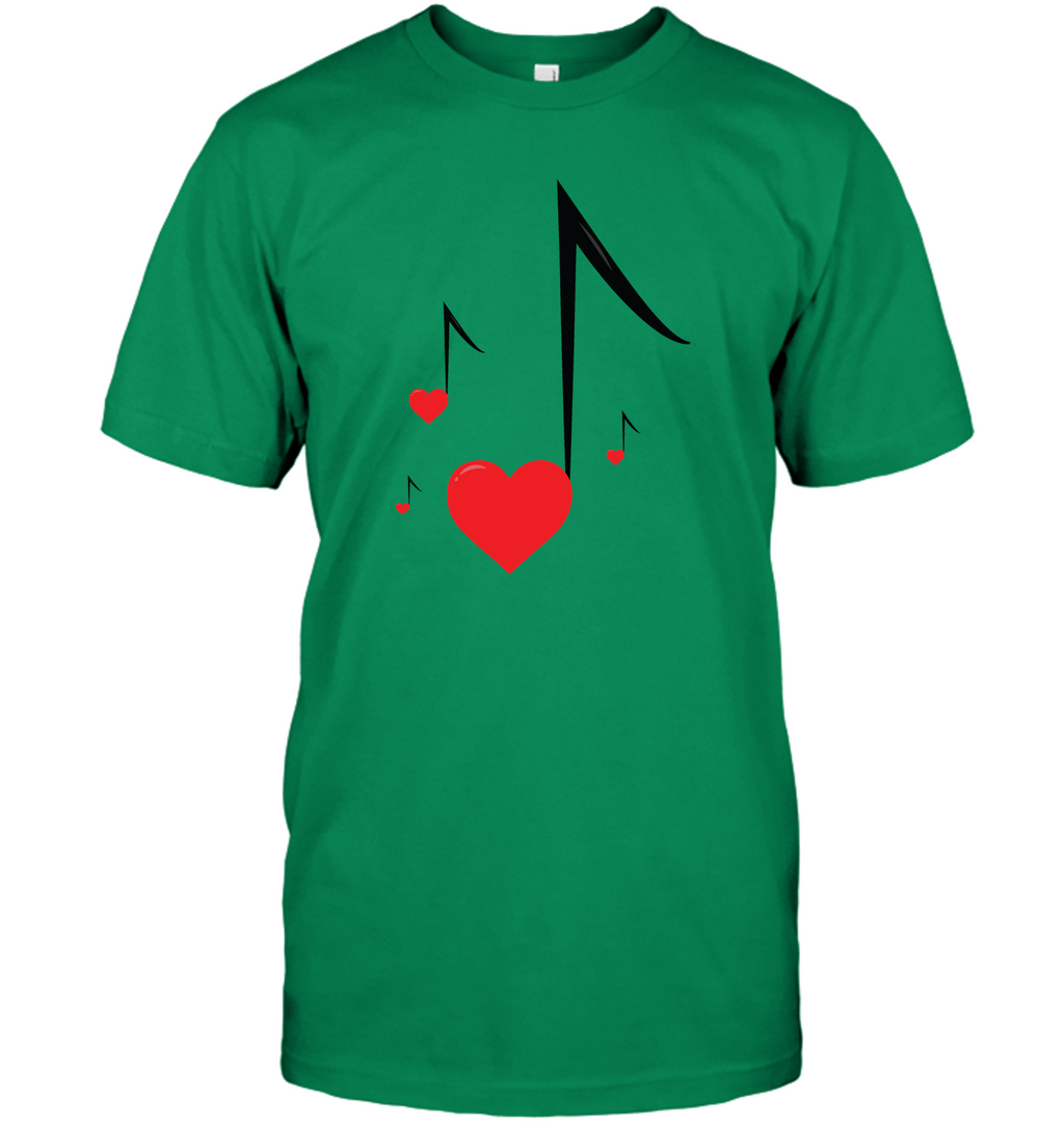 Four Floating Heart Notes - Hanes Adult Tagless® T-Shirt