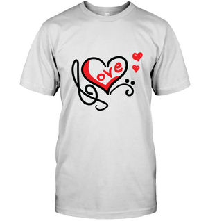 Love Music Heart Red - Hanes Adult Tagless® T-Shirt