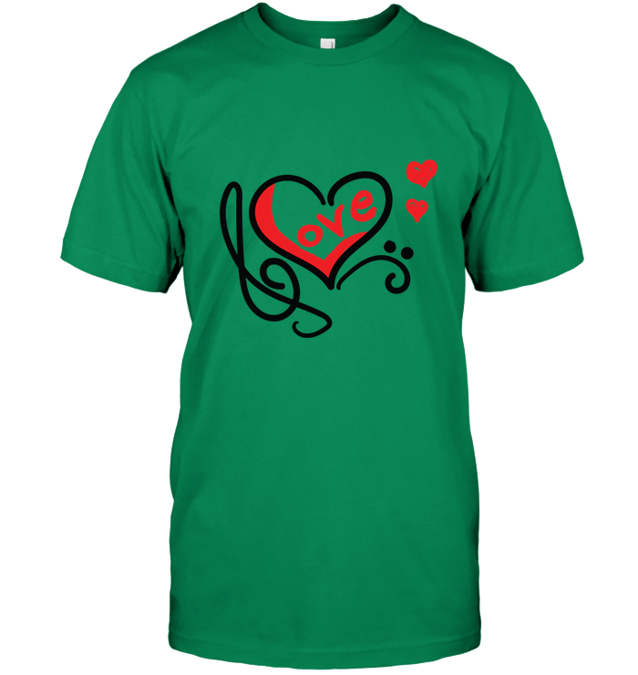 Love Music Heart Red - Hanes Adult Tagless® T-Shirt