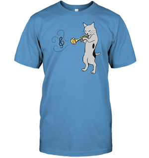Cat with Trumpet - Hanes Adult Tagless® T-Shirt