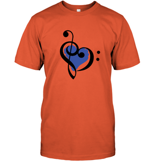 Treble Bass Blue Heart - Hanes Adult Tagless® T-Shirt