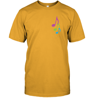 Three colorful musical notes (Pocket Size) - Hanes Adult Tagless® T-Shirt