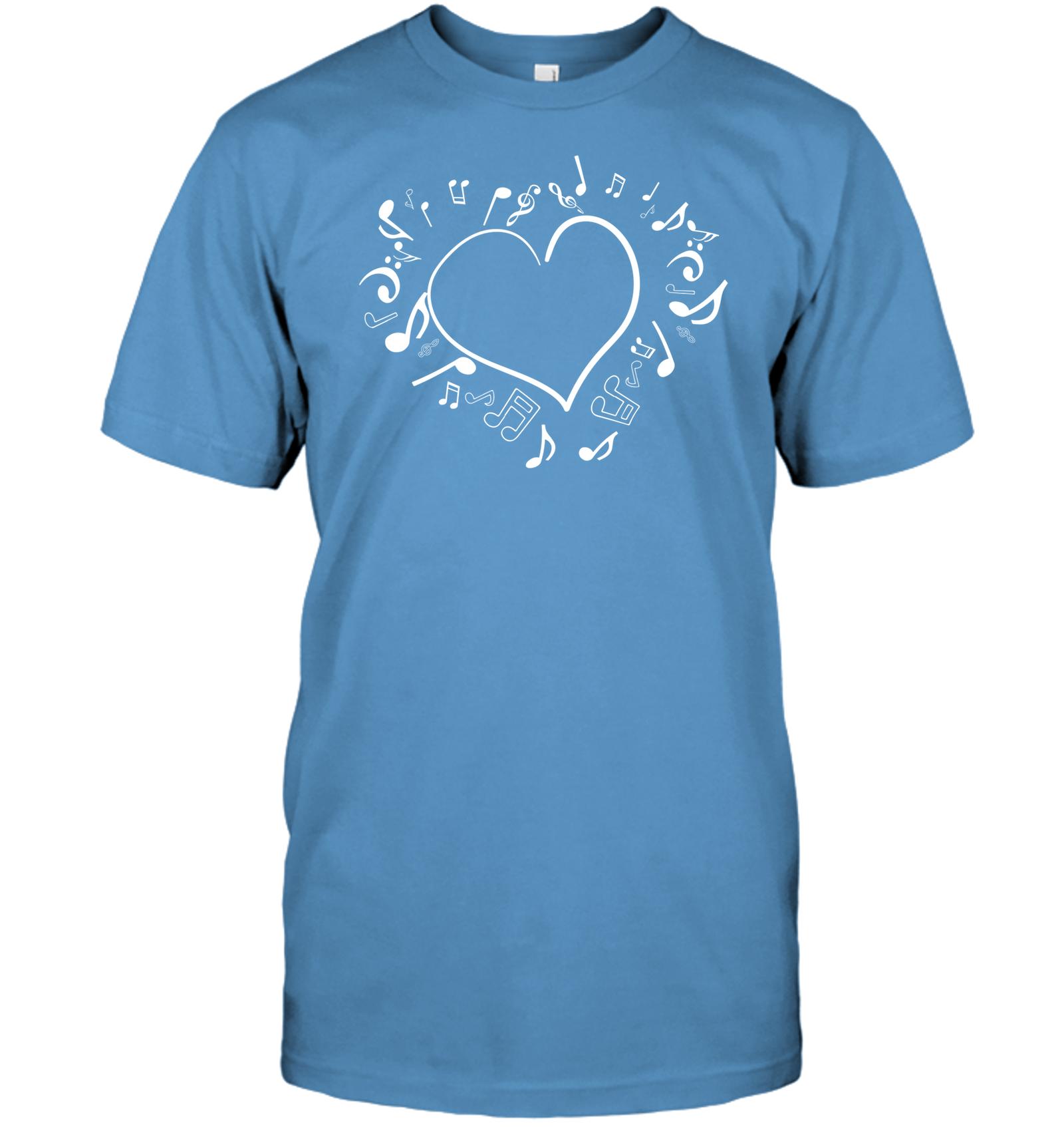 Floating Notes Heart White - Hanes Adult Tagless® T-Shirt