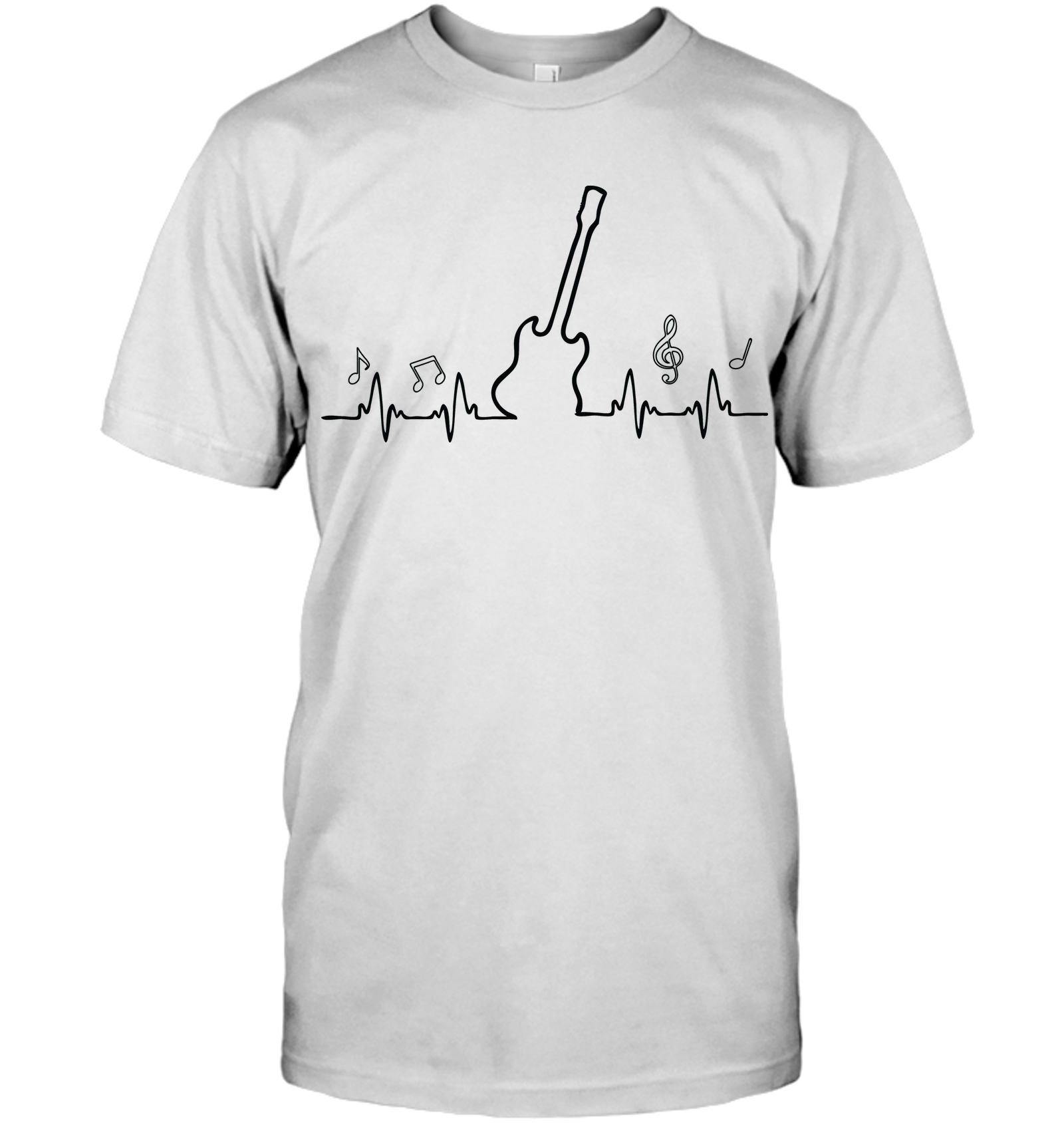 Guitar Notes Heartbeat - Hanes Adult Tagless® T-Shirt