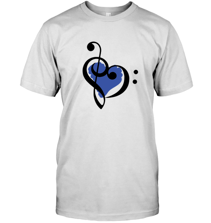 Treble Bass Blue Heart - Hanes Adult Tagless® T-Shirt