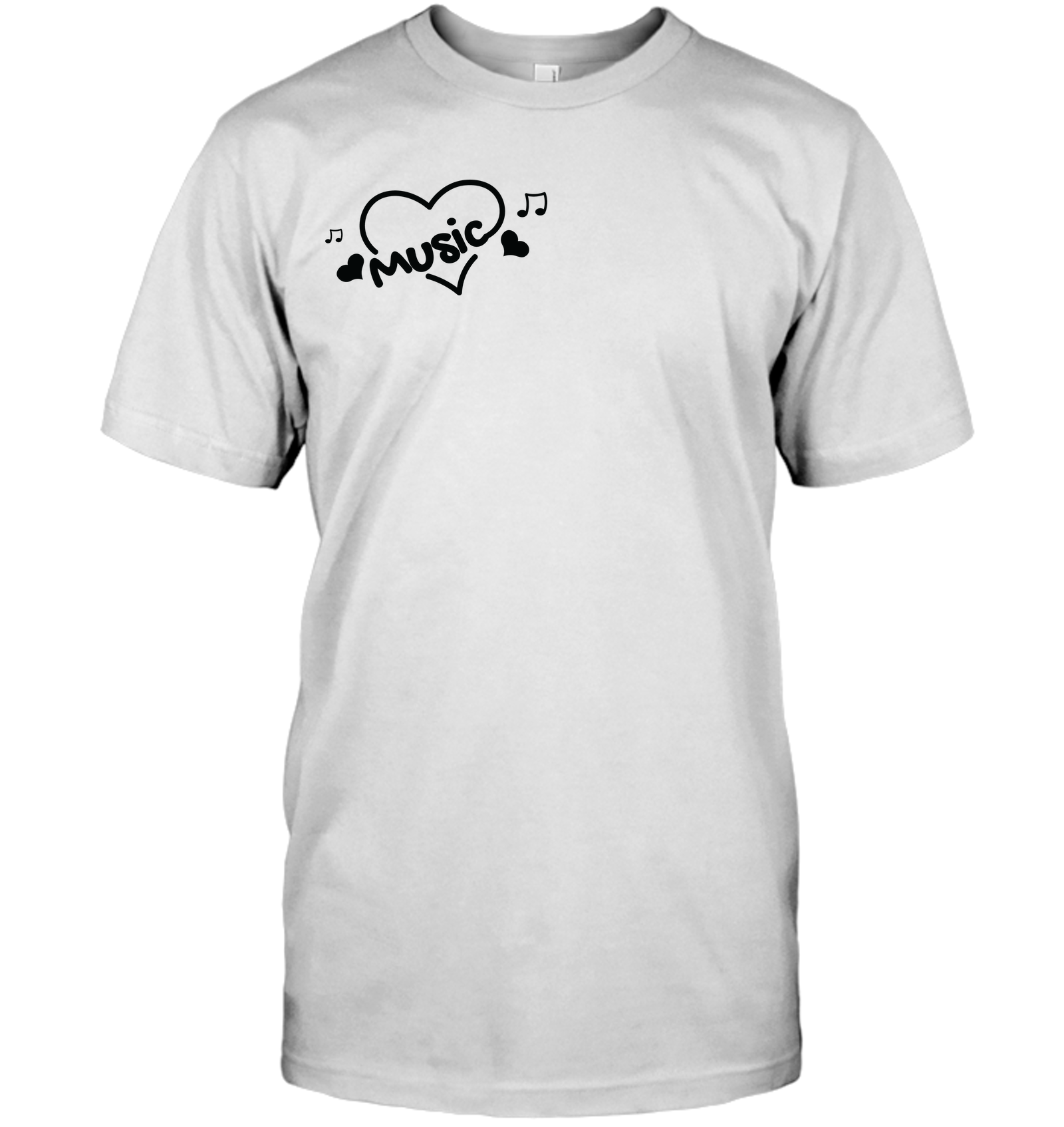 Music Hearts and Notes (Pocket Size) - Hanes Adult Tagless® T-Shirt