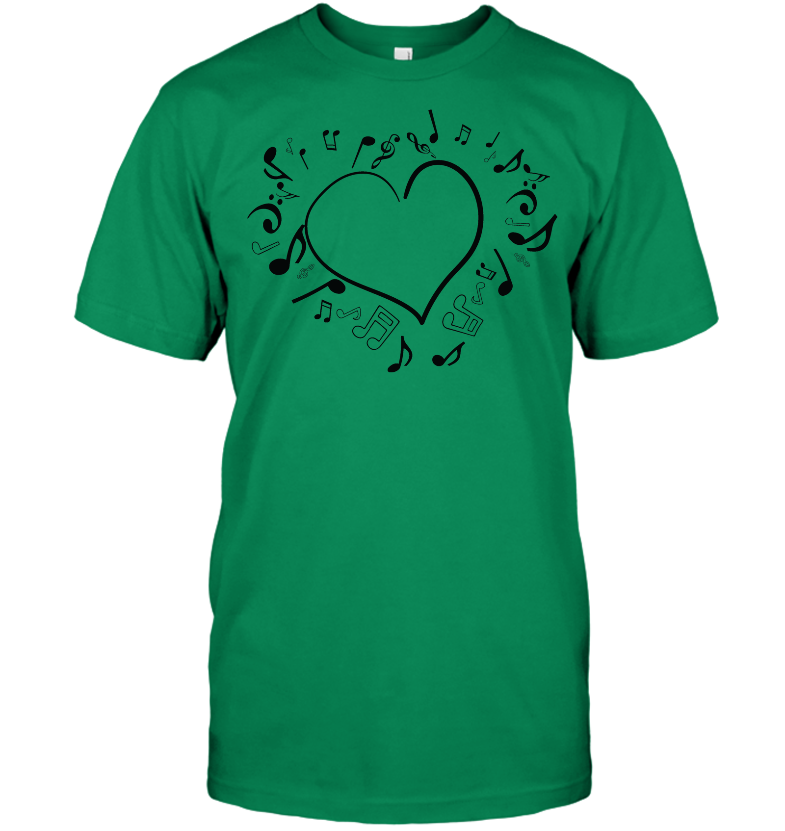 Floating Notes Heart Black - Hanes Adult Tagless® T-Shirt