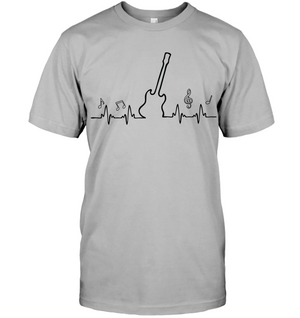 Guitar Notes Heartbeat - Hanes Adult Tagless® T-Shirt