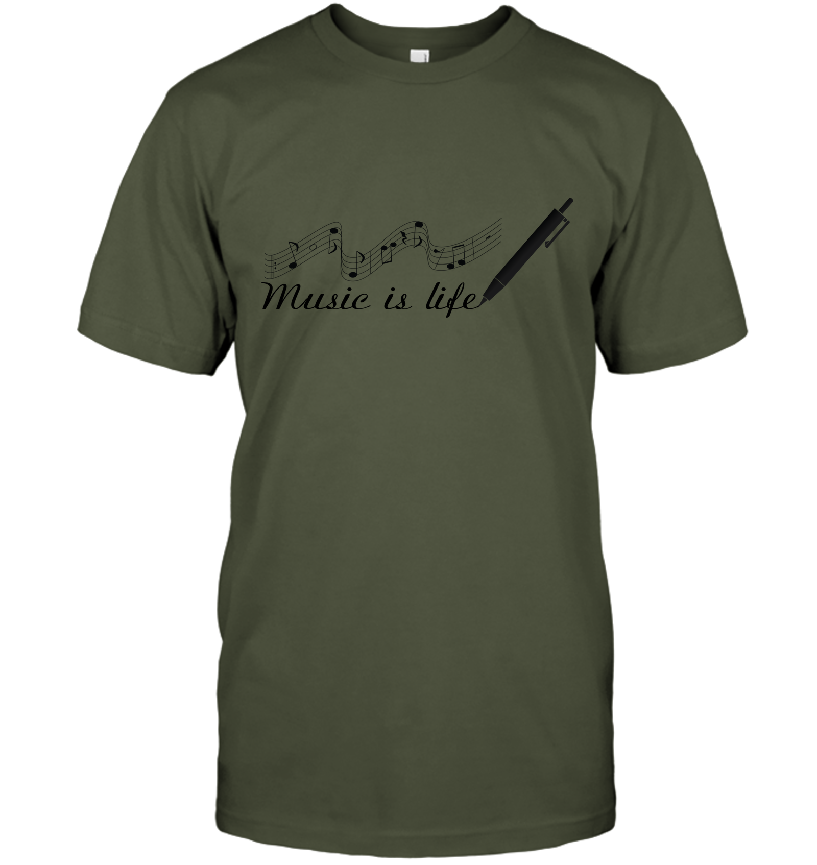 Music is Life Note - Hanes Adult Tagless® T-Shirt