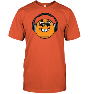 Eager Orange with Headphone - Hanes Adult Tagless® T-Shirt