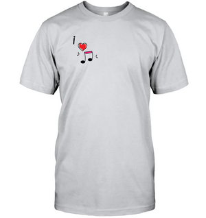 I Love Music Hearts and Fun (Pocket Size) - Hanes Adult Tagless® T-Shirt