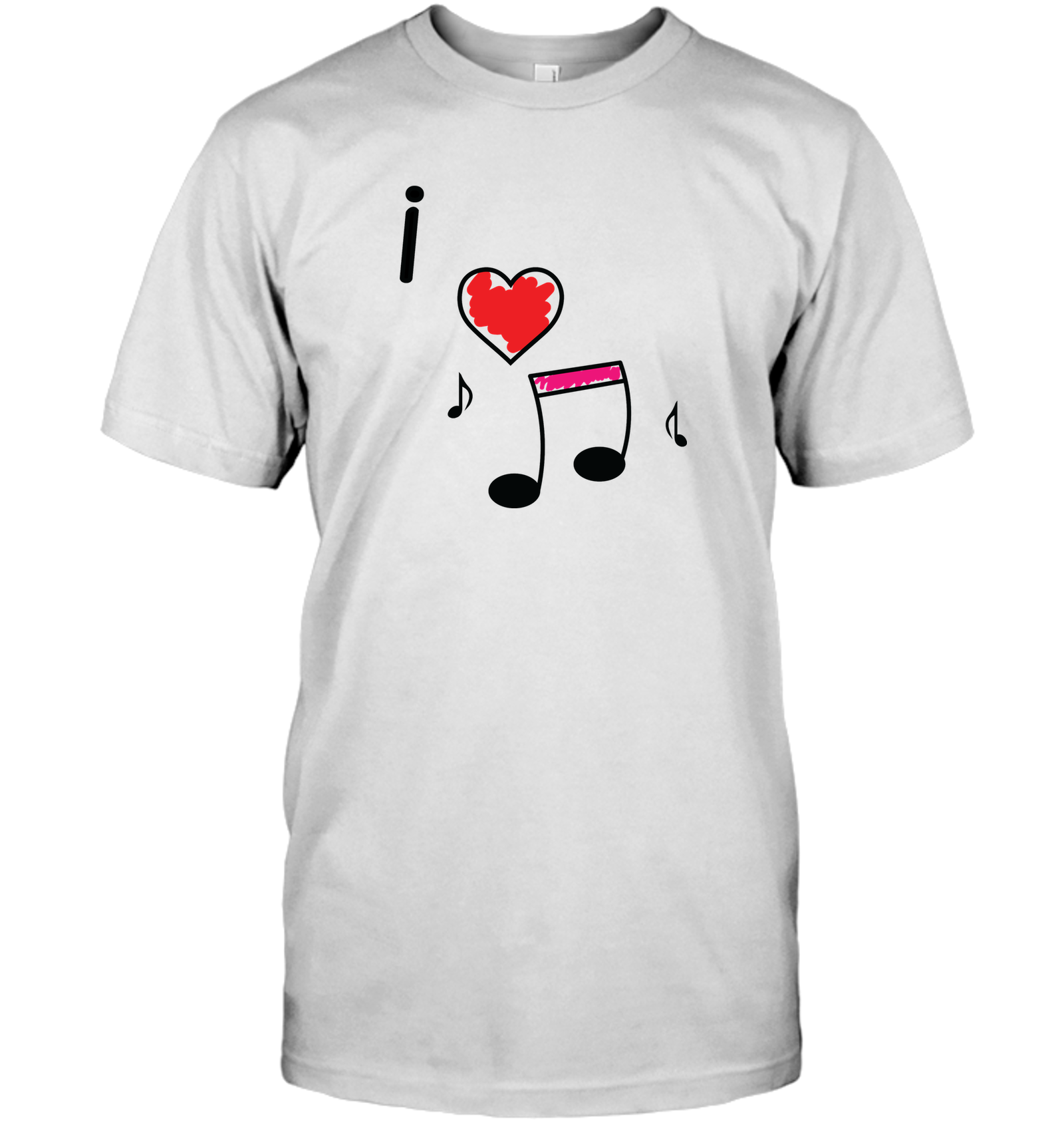 I Love Music Hearts and Fun - Hanes Adult Tagless® T-Shirt