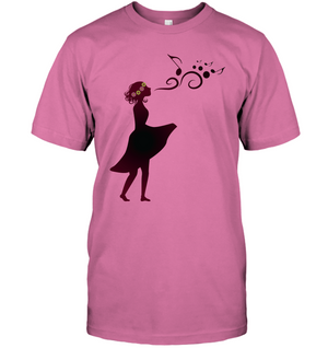 Girl Singing Silhouette - Hanes Adult Tagless® T-Shirt