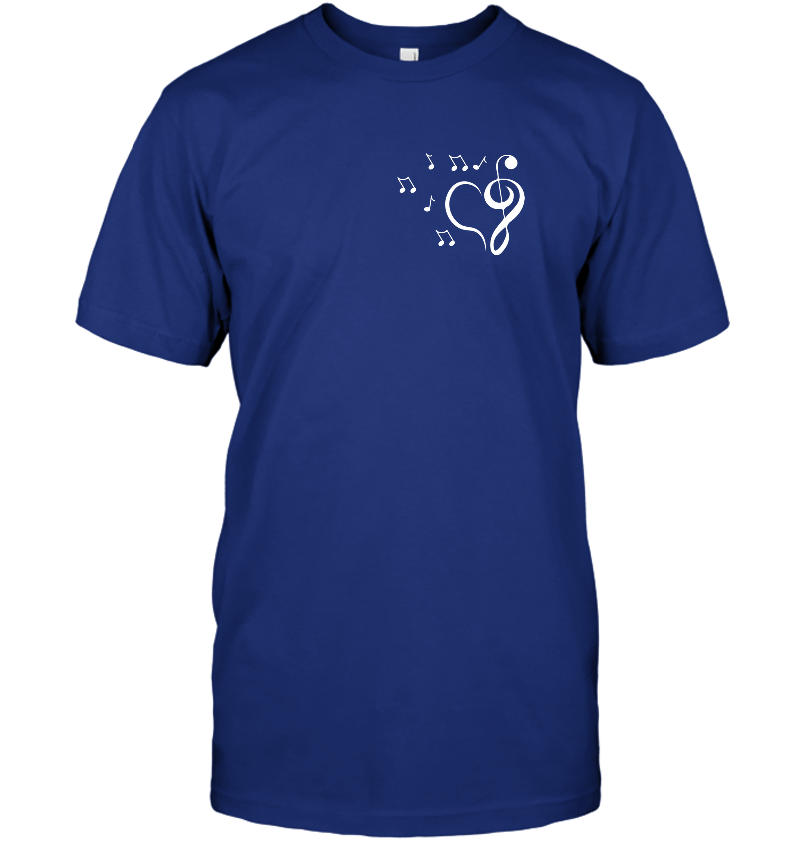 Musical heart with floating notes (Pocket Size) - Hanes Adult Tagless® T-Shirt
