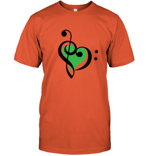 Treble Bass Green Heart - Hanes Adult Tagless® T-Shirt