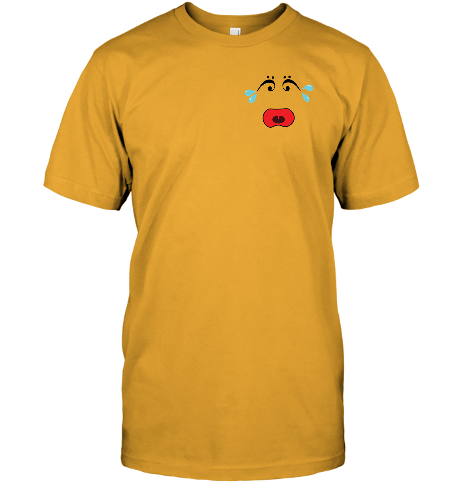 I Miss Music Teary Face (Pocket Size) - Hanes Adult Tagless® T-Shirt
