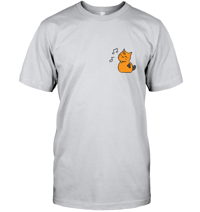 Singing Kitty (Pocket Size) - Hanes Adult Tagless® T-Shirt