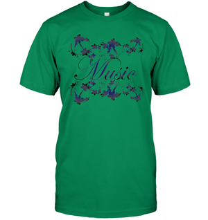 Music with Flowers - Hanes Adult Tagless® T-Shirt