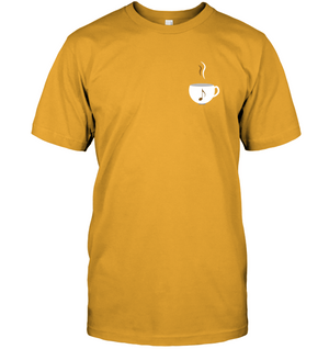 I Love Coffee with a splash of music (Pocket Size) - Hanes Adult Tagless® T-Shirt