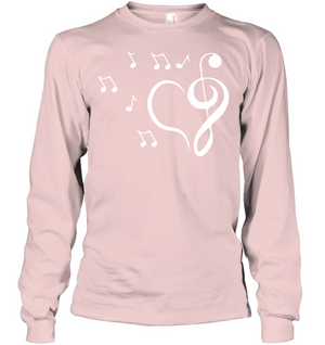 Musical heart with floating notes - Gildan Adult Classic Long Sleeve T-Shirt