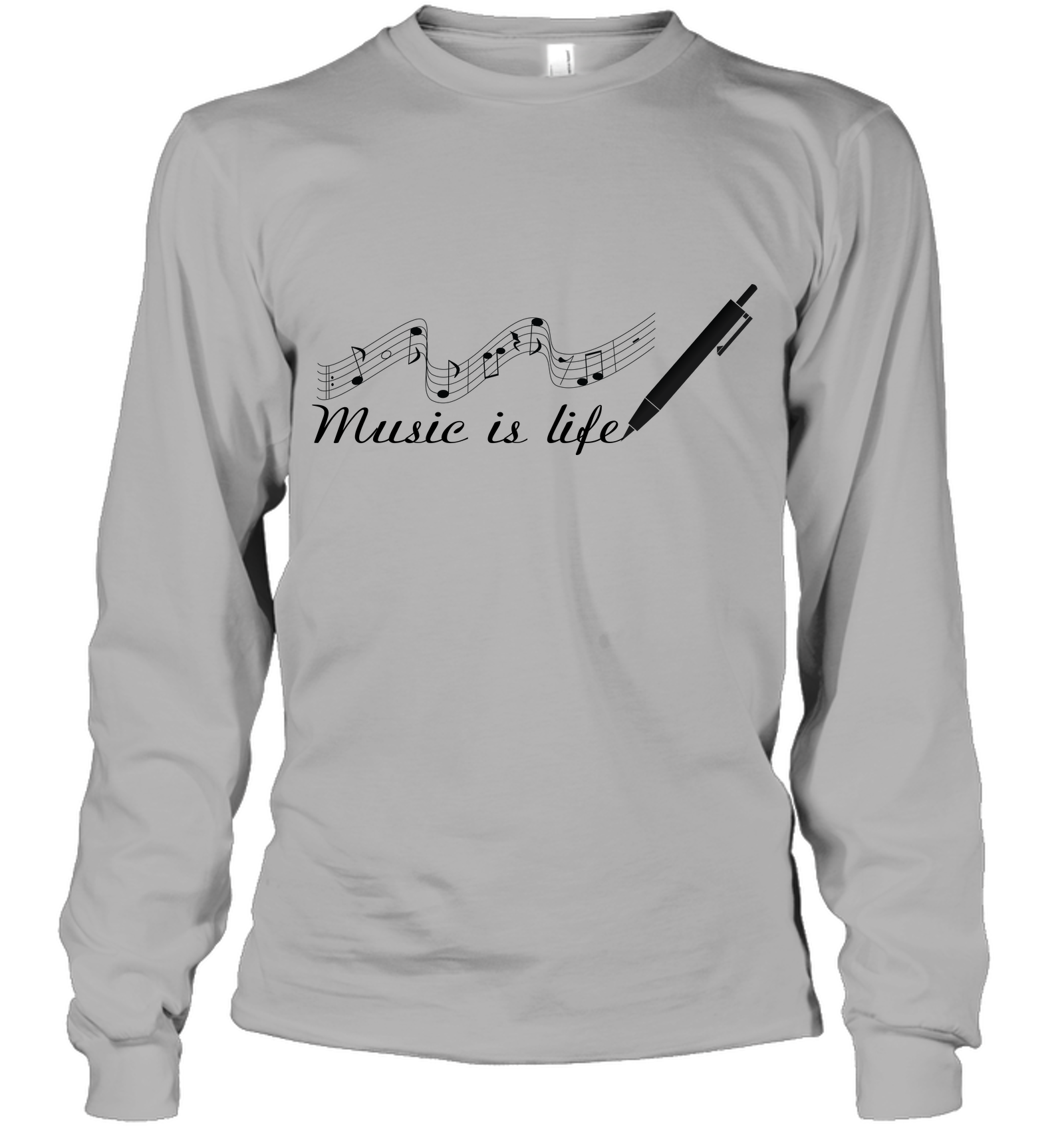 Music is Life Note - Gildan Adult Classic Long Sleeve T-Shirt