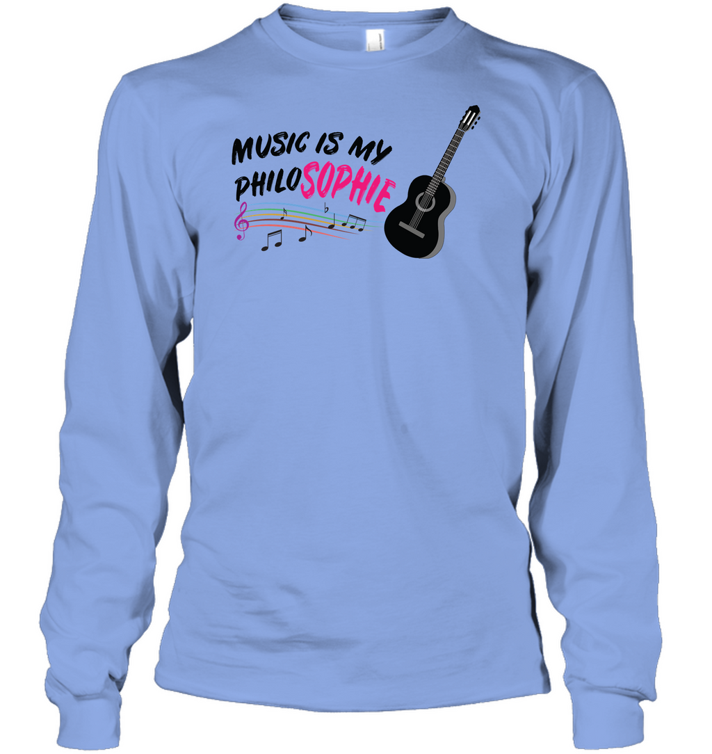 Music is my Philo-Sophie Colorful + Guitar - Gildan Adult Classic Long Sleeve T-Shirt
