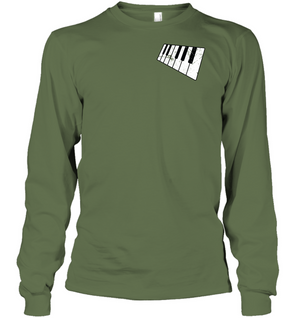 Floating Piano Keyboard (Pocket Size) - Gildan Adult Classic Long Sleeve T-Shirt