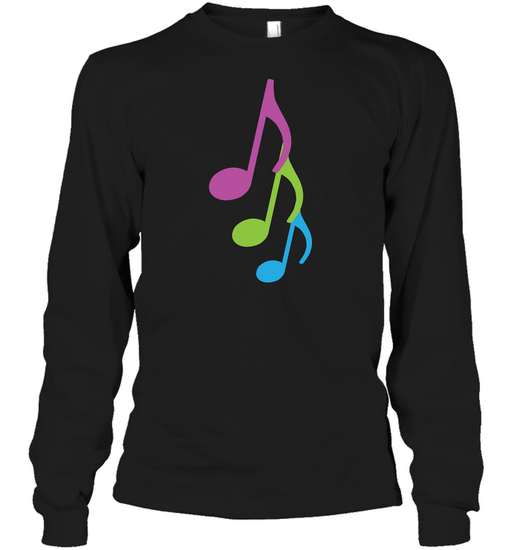 Three colorful musical notes - Gildan Adult Classic Long Sleeve T-Shirt