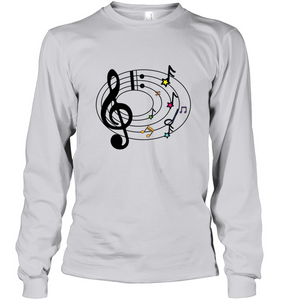 Musical Notes Spiral - Gildan Adult Classic Long Sleeve T-Shirt