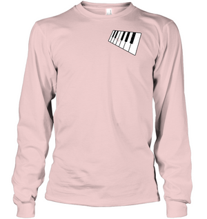 Floating Piano Keyboard (Pocket Size) - Gildan Adult Classic Long Sleeve T-Shirt