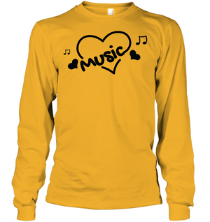 Music Hearts and Notes - Gildan Adult Classic Long Sleeve T-Shirt