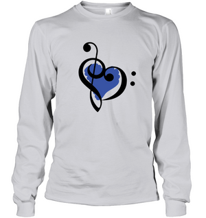 Treble Bass Blue Heart - Gildan Adult Classic Long Sleeve T-Shirt