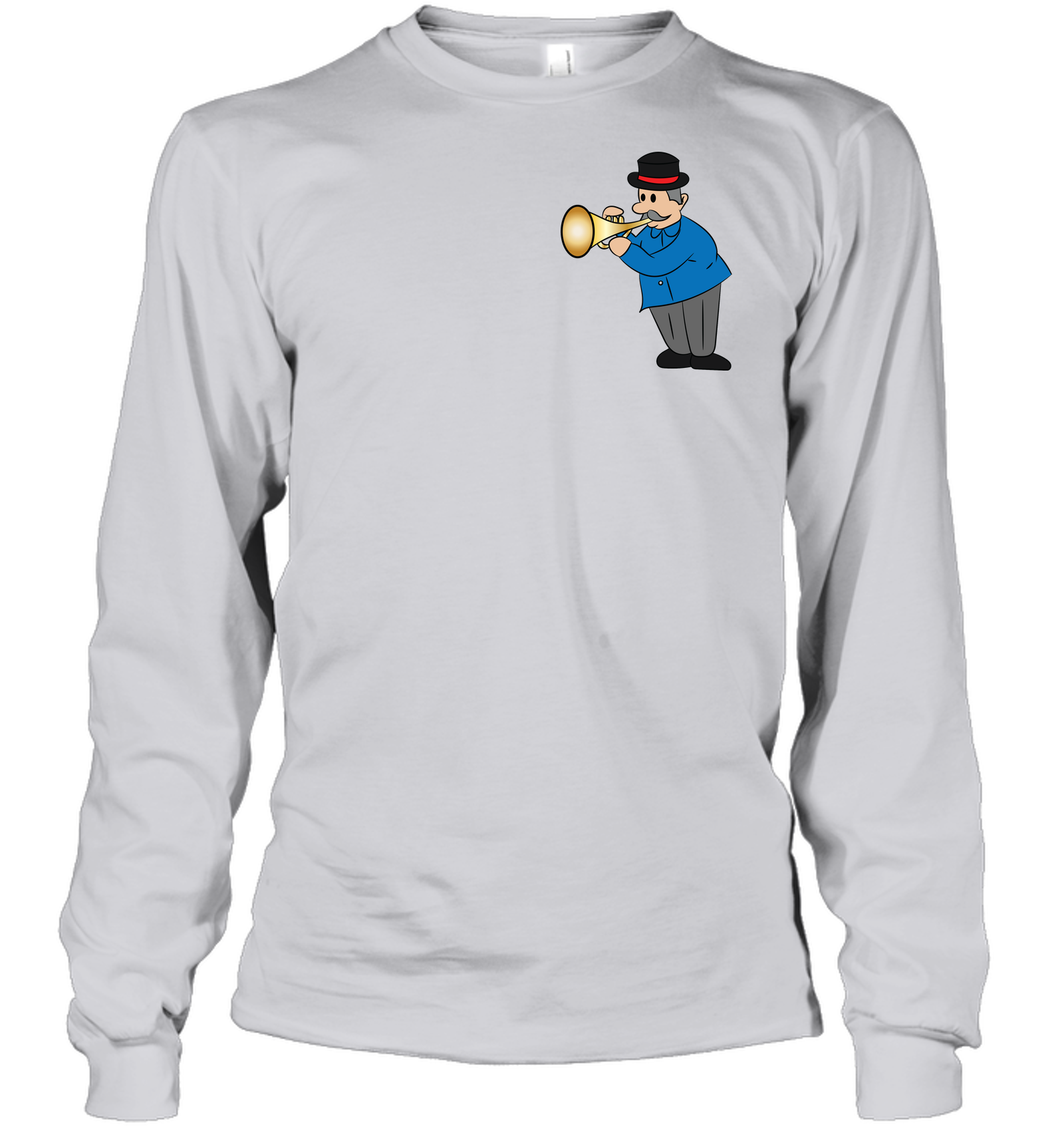 Man with Trumpet (Pocket Size) - Gildan Adult Classic Long Sleeve T-Shirt