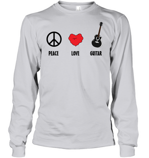 Peace Love Guitar - Gildan Adult Classic Long Sleeve T-Shirt