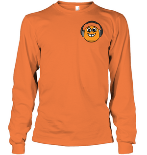 Eager Orange with Headphone (Pocket Size) - Gildan Adult Classic Long Sleeve T-Shirt