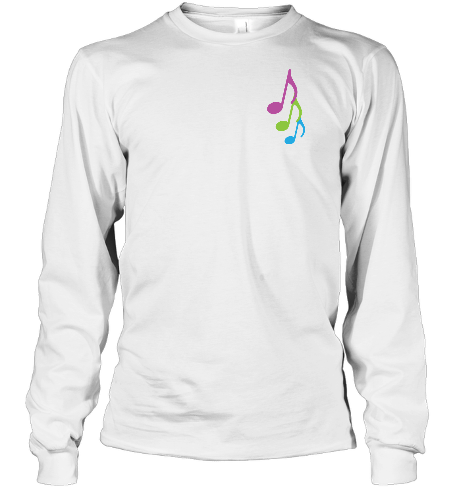 Three colorful musical notes (Pocket Size) - Gildan Adult Classic Long Sleeve T-Shirt
