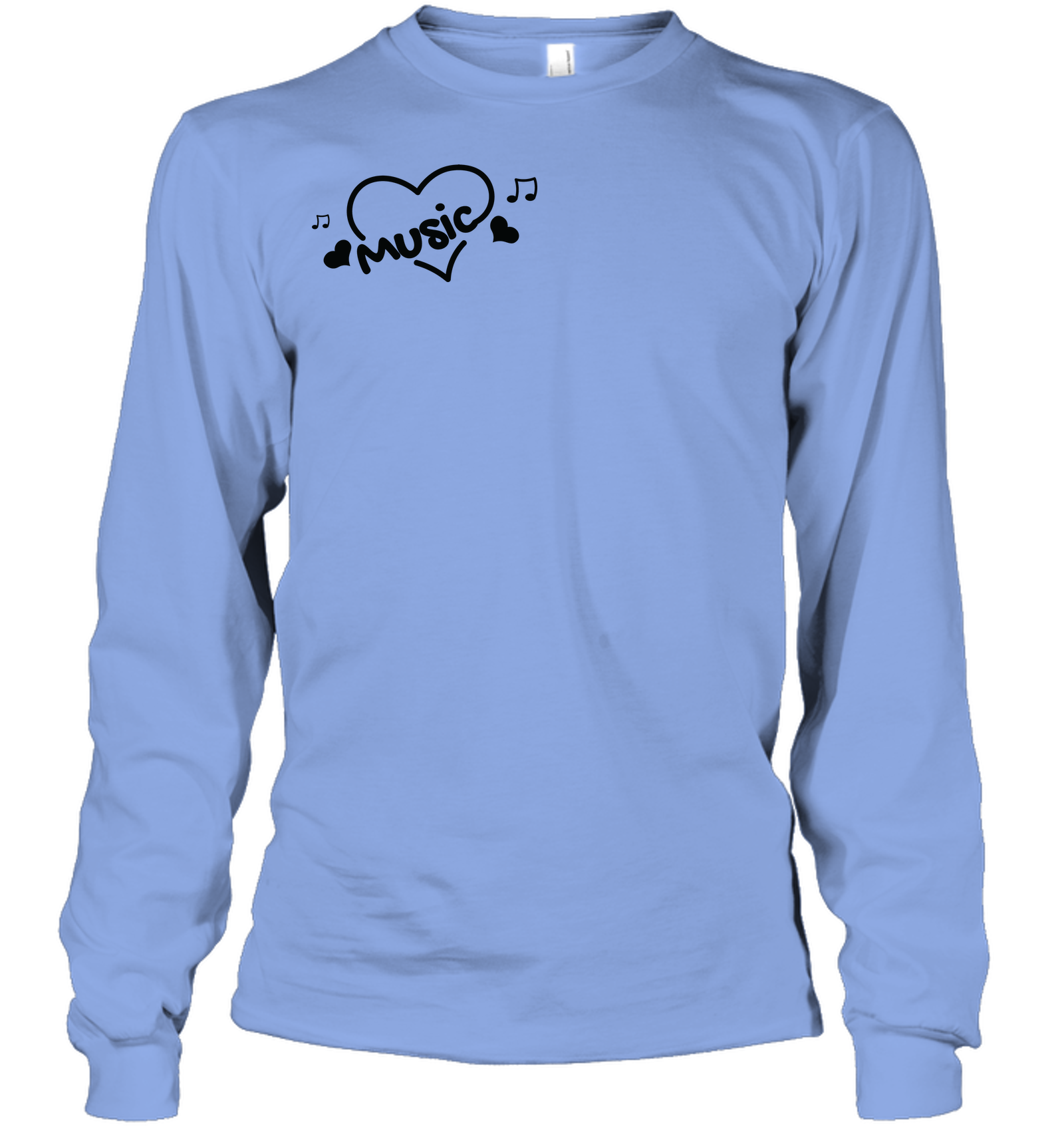Music Hearts and Notes (Pocket Size) - Gildan Adult Classic Long Sleeve T-Shirt