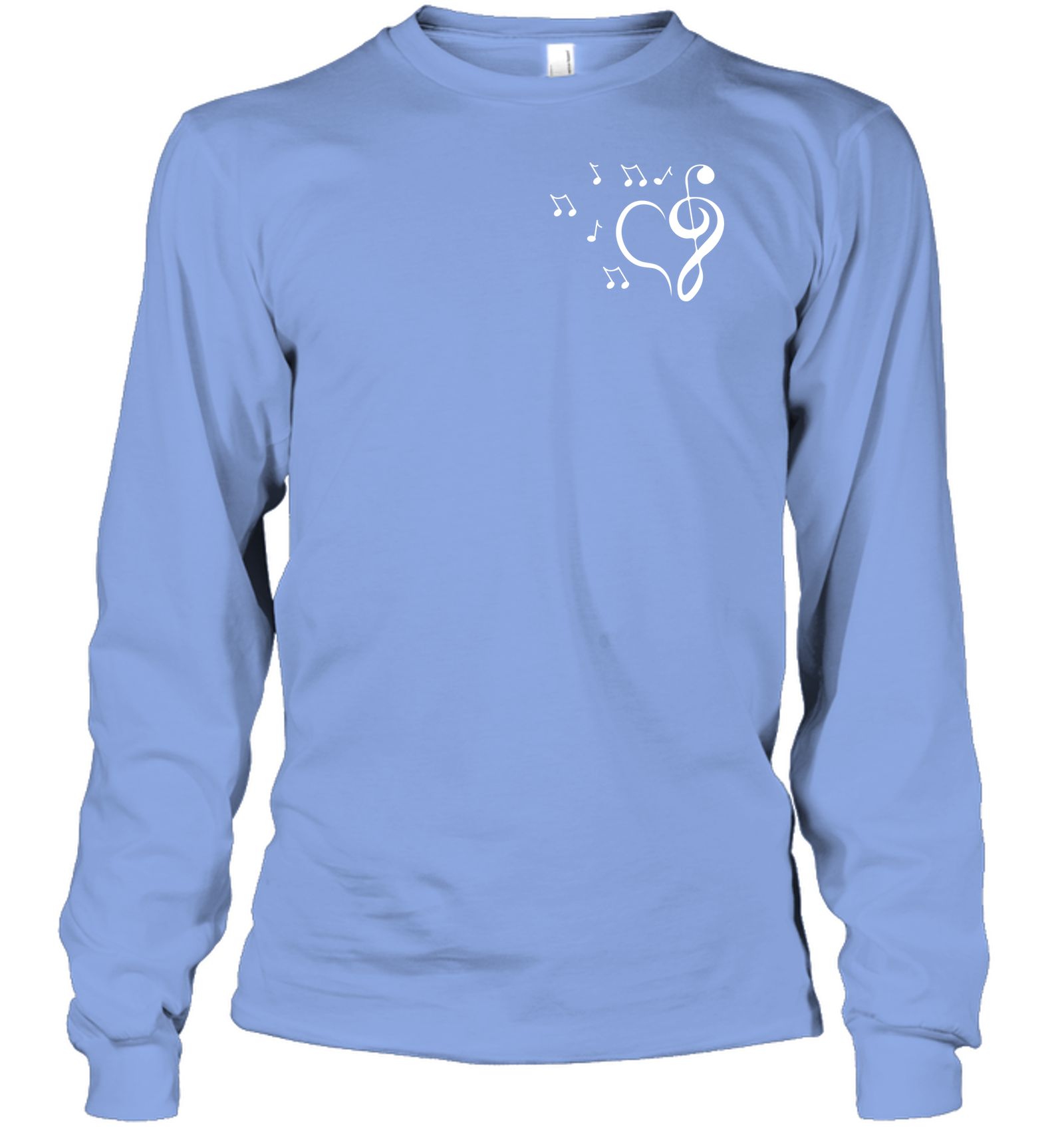 Musical heart with floating notes (Pocket Size)  - Gildan Adult Classic Long Sleeve T-Shirt