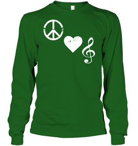 Peace Heart Musical Clef - Gildan Adult Classic Long Sleeve T-Shirt