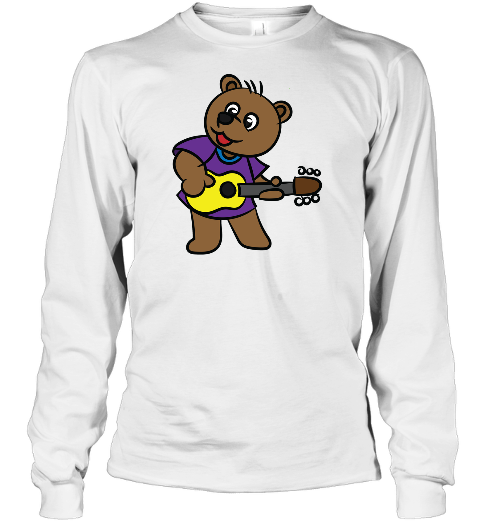 Bear Playing Guitar - Gildan Adult Classic Long Sleeve T-Shirt