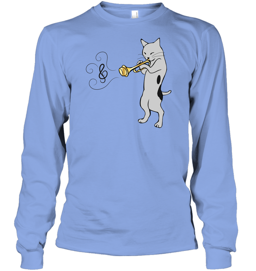 Cat with Trumpet - Gildan Adult Classic Long Sleeve T-Shirt