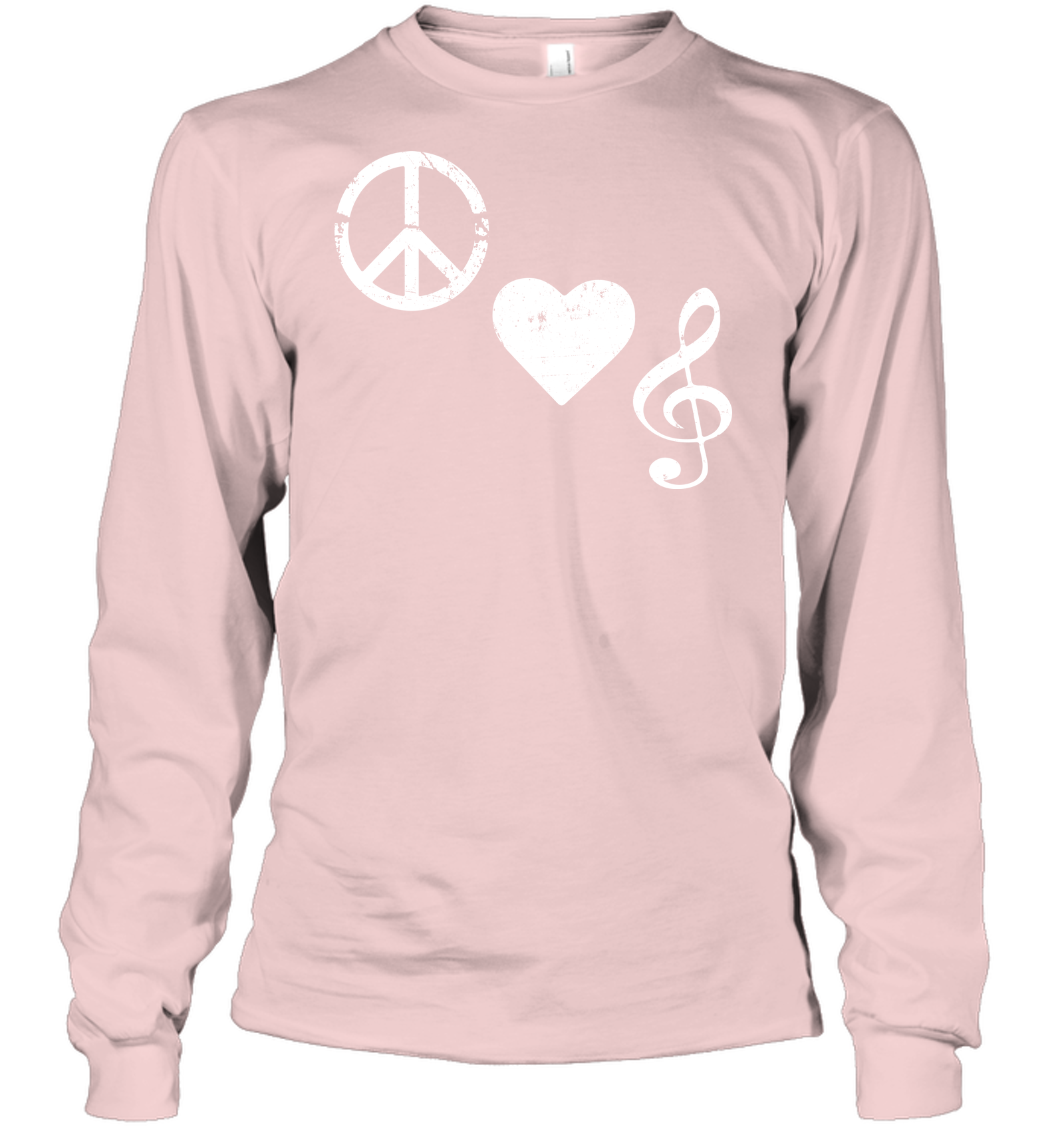 Peace Heart Musical Clef - Gildan Adult Classic Long Sleeve T-Shirt