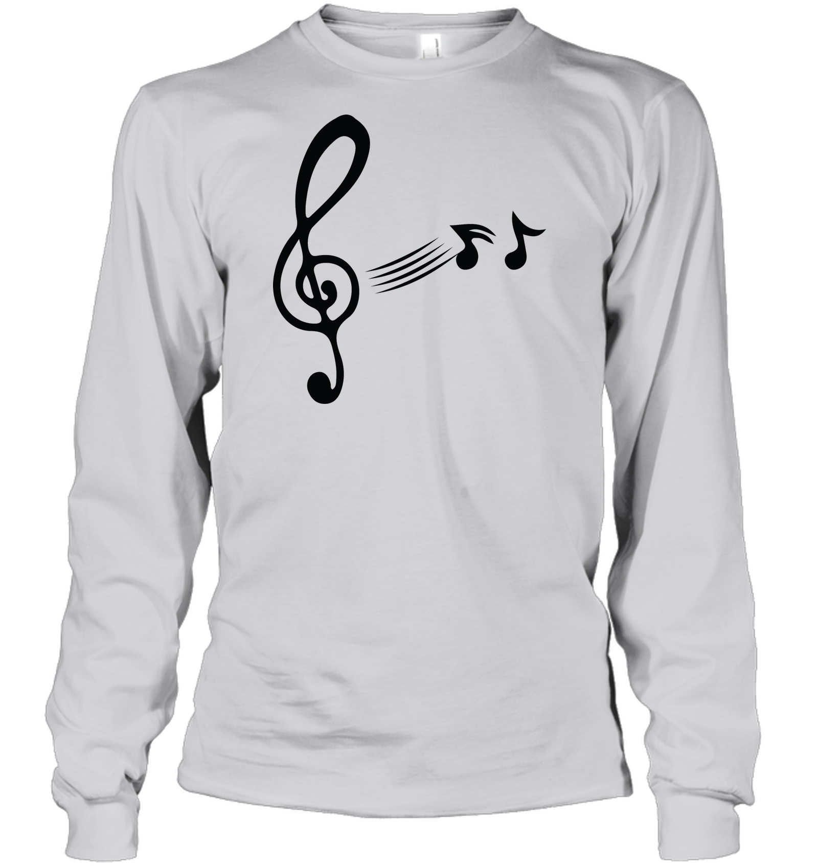 Treble Clef with floating Notes - Gildan Adult Classic Long Sleeve T-Shirt