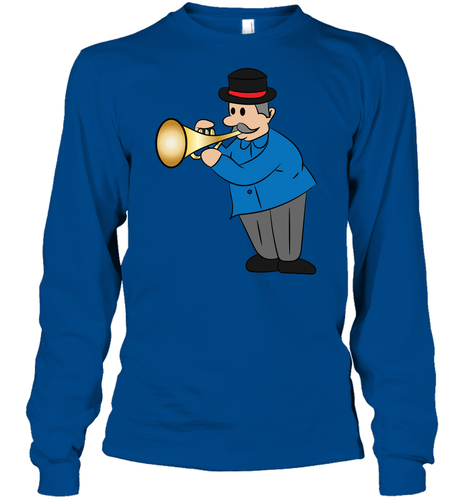 Man with Trumpet - Gildan Adult Classic Long Sleeve T-Shirt