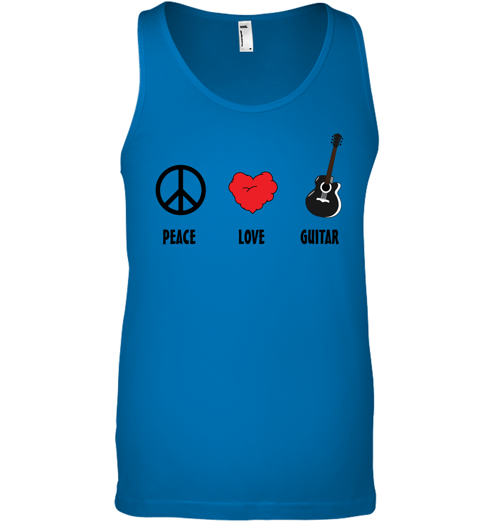 Peace Love Guitar - Bella + Canvas Unisex Jersey Tank